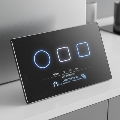 ASTM GB JIS EN Capacitive Touch Switch Integrated with LED Backlighting Applicable to Home Appliances and Smart Devices